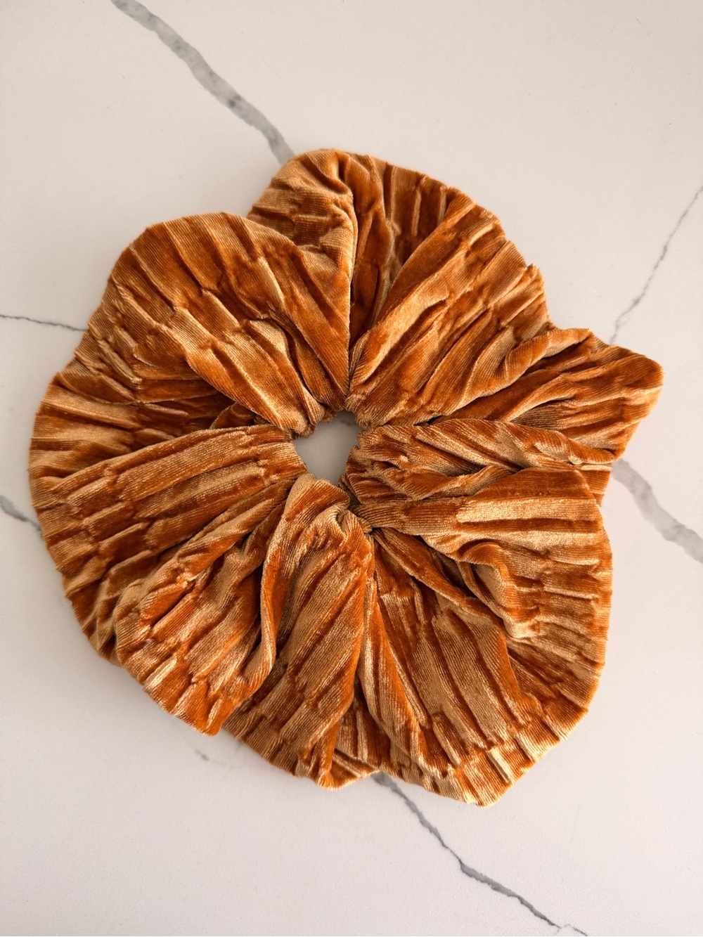 NEW Velvet Oversized Scrunchie in Mustard Yellow